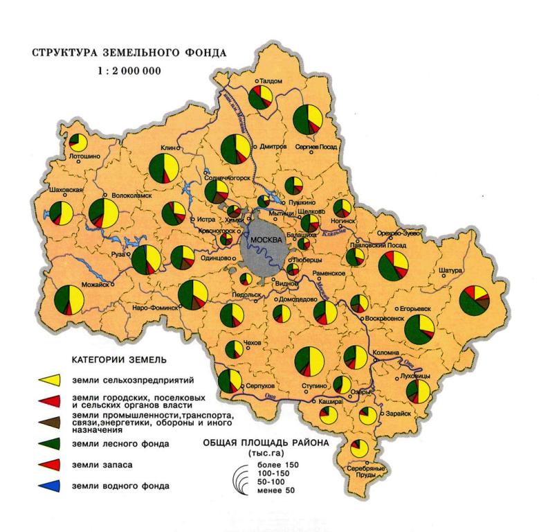 Карта земельного фонда Москвы и Подмосковья